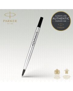 Parker Quink Rollerball Refill for Rollerball Pens Medium Black (Pack 2) - 1950325