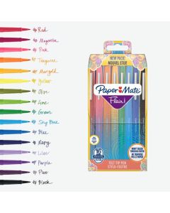 Paper Mate Flair Fibre Tip Pen Medium Point 0.7mm Assorted Colours (Pack 16) 2061394