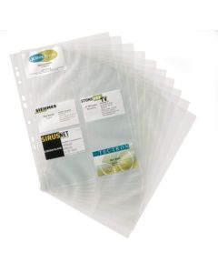 Durable VISIFIX Refill Set for A4 Business Card Album Capacity for 200 Cards Size 57x90 mm Transparent (Pack 10) - 238919