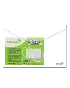 SECO ECO Biodegradable Popper Wallet Polypropylene A4 Clear (Pack 5) - 30085-CL