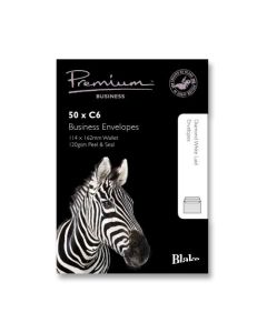 Blake Premium Business Envelopes C6 Diamond White Laid Wallet Plain Peel and Seal 120gsm 114x162mm (Pack 50) - 91155