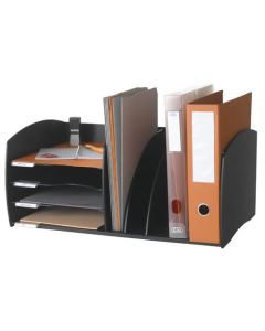 Fast Paper Desktop Organiser 4 Compartments Black F302001