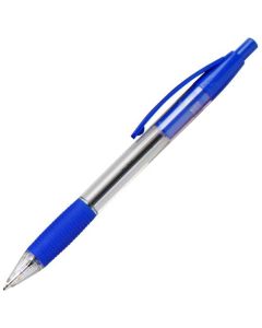 ValueX Retractable Ballpoint Pen Rubber Grip 1.0mm Tip 0.7mm Line Blue (Pack 10) - K5-03