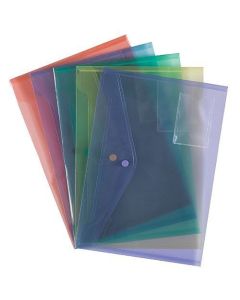 ValueX ID Popper Wallet Polypropylene A4+ Assorted Colours (Pack 5) - 8811asst/1