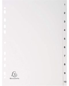 Exacompta Index 1-10 A4 120 Micron Polypropylene White - 1710E