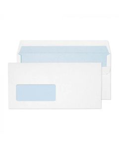 Blake Everyday Envelopes DL White Wallet Window Self Seal 90gsm 110x220mm (Pack 500) - 14884/500