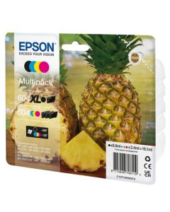 Epson Pineapple 604 XL Black & Standard Capacity Cyan Magenta Yellow Ink Cartridge Multipack 8.9ml + 3 x 4ml (Pack 4) - C13T10H94010