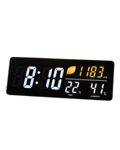 Alba LED Wall Clock With CO2 Level Temperature and Humidity Sensor Black - HORDGTL CO2 UK