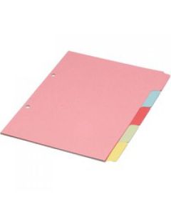 ValueX Divider A5 5 Part Multipunched Assorted Pastel Coloured Card 70599/J5