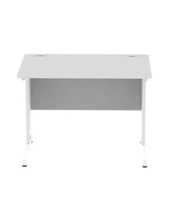 Impulse 1000 x 800mm Straight Desk White Top White Cable Managed Leg MI002270