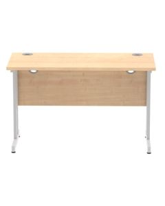 Impulse 1200 x 600mm Straight Desk Maple Top Silver Cantilever Leg MI002422