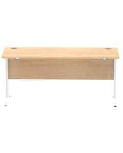 Impulse 1600 x 600mm Straight Desk Maple Top White Cantilever Leg MI002429