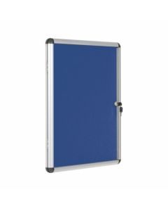 Bi-Office Enclore Blue Felt Lockble Noticeboard Display Case 4 x A4 500x674mm - VT610107150