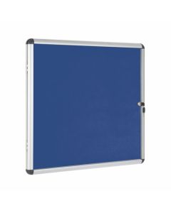 Bi-Office Enclore Blue Felt Lockable Noticeboard Display Case 6 x A4 720x670mm - VT620107150