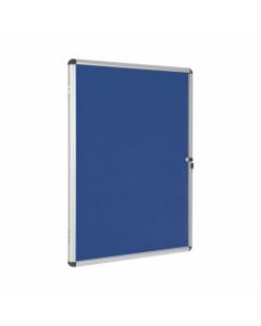 Bi-Office Enclore Blue Felt Lockable Noticeboard Display Case 9 x A4 720x981mm - VT630107150