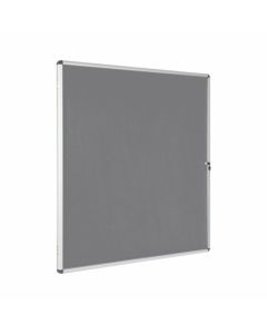 Bi-Office Enclore Grey Felt Lockable Noticeboard Display Case 20 x A4 1160x1288mm - VT740103150